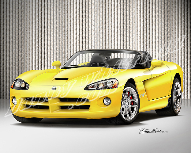 Dodge VIPER Classic car art by