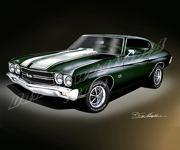 CHEVELLE SS 454 Forest green Stock wheels SIZE 16 X 20 7000
