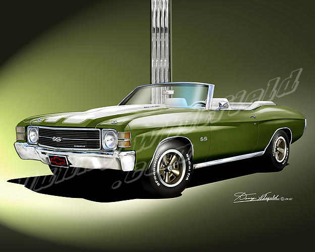 1971 1972 Chevelle classic car art by Danny Whitfield