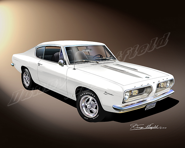 19671969 plymouth baracuda classic car art by Danny Whitfield