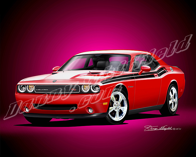 2008 2012 Dodge Challenger SRT Car art Automotive Art 